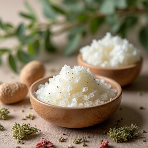 Natürliche Badesalze und Kräuter
